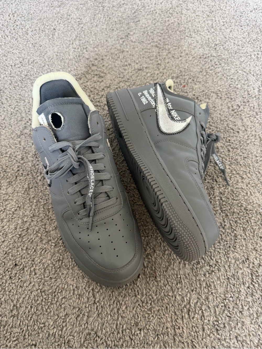Nike Men's Gray Off-White x Air Force 1 Low Sneakers Make Offer!!! - Picture 7 of 10